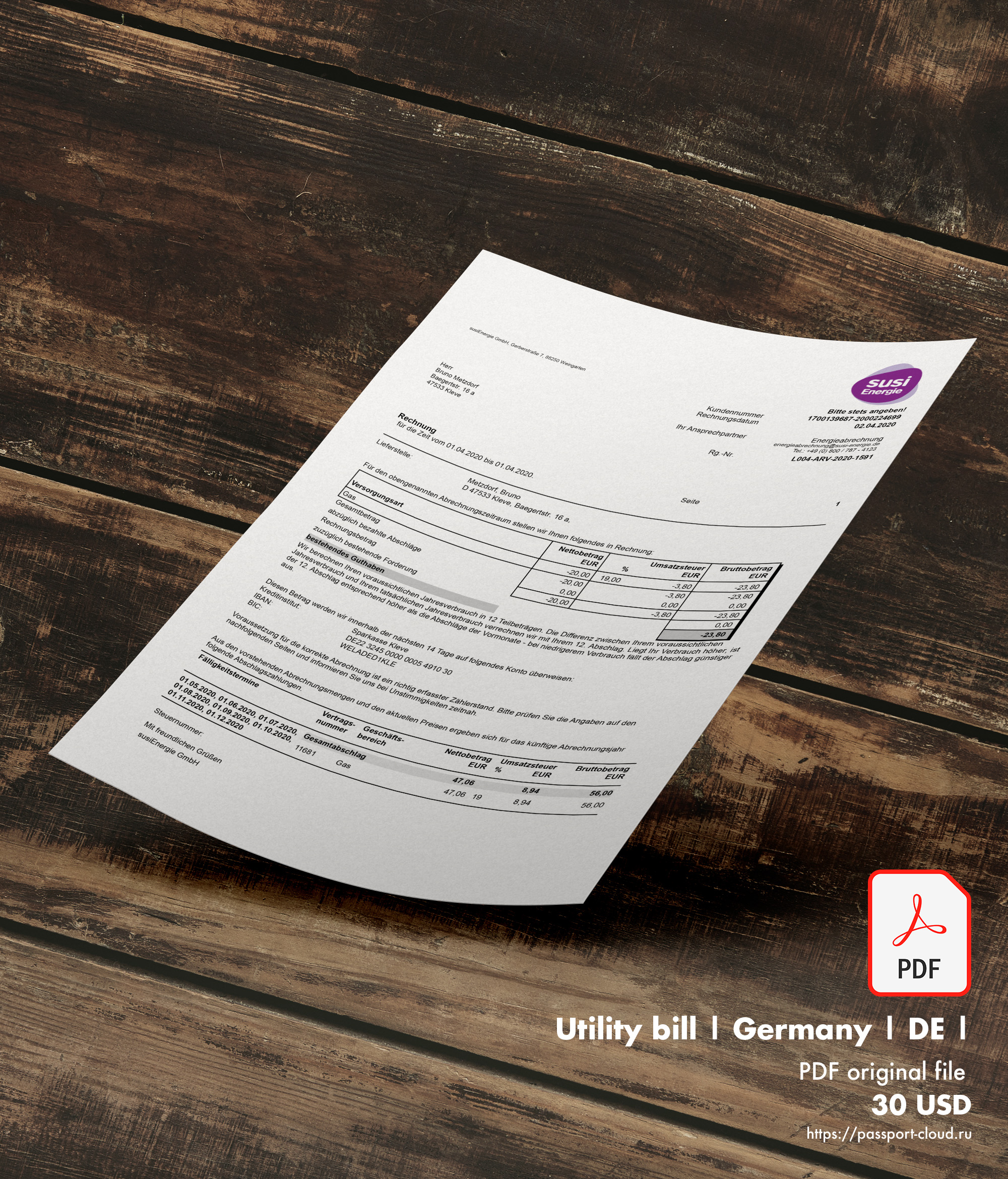 Utility bill | Germany | SUSI Energie-0