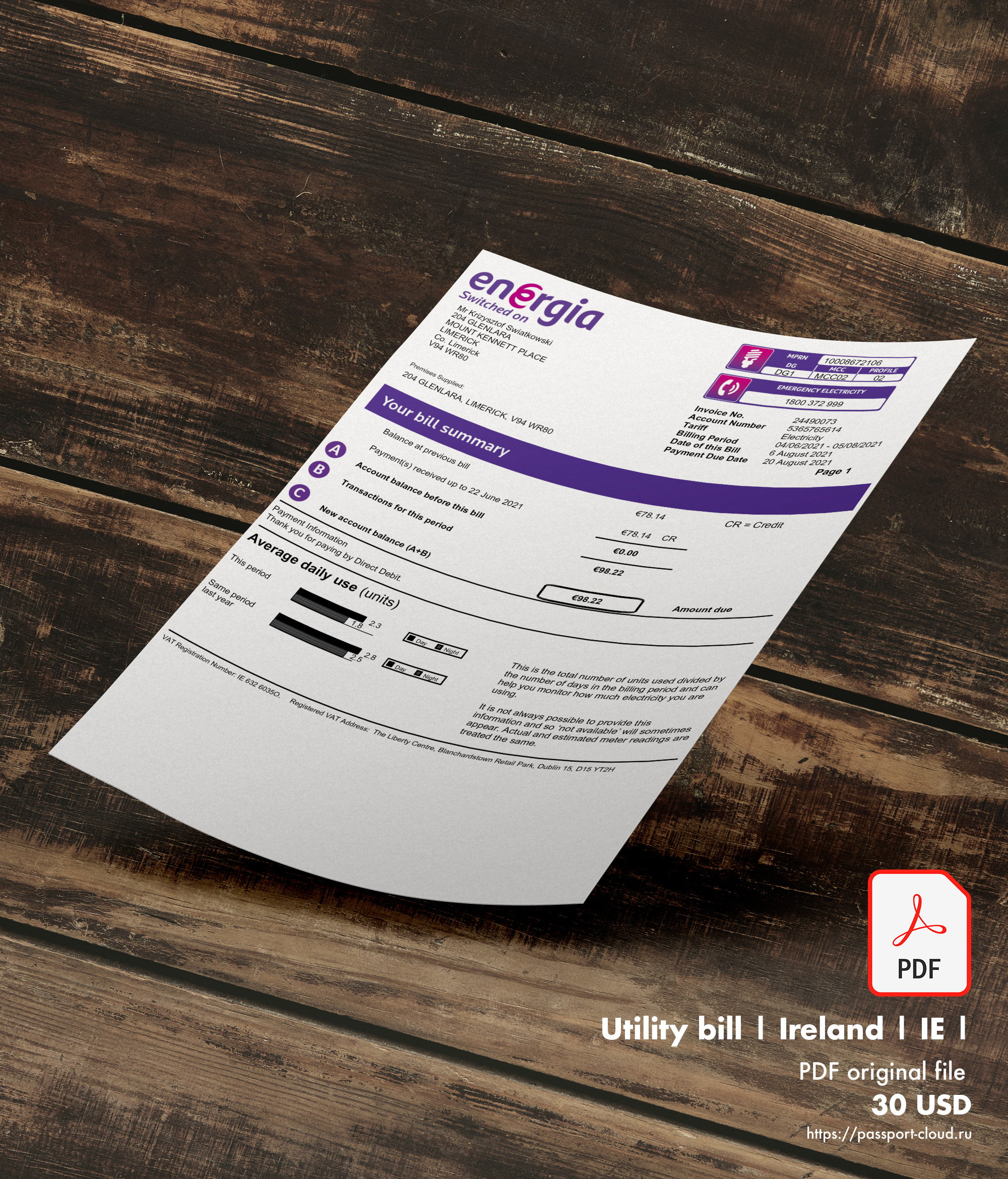 Utility bill | Ireland | Energia-0