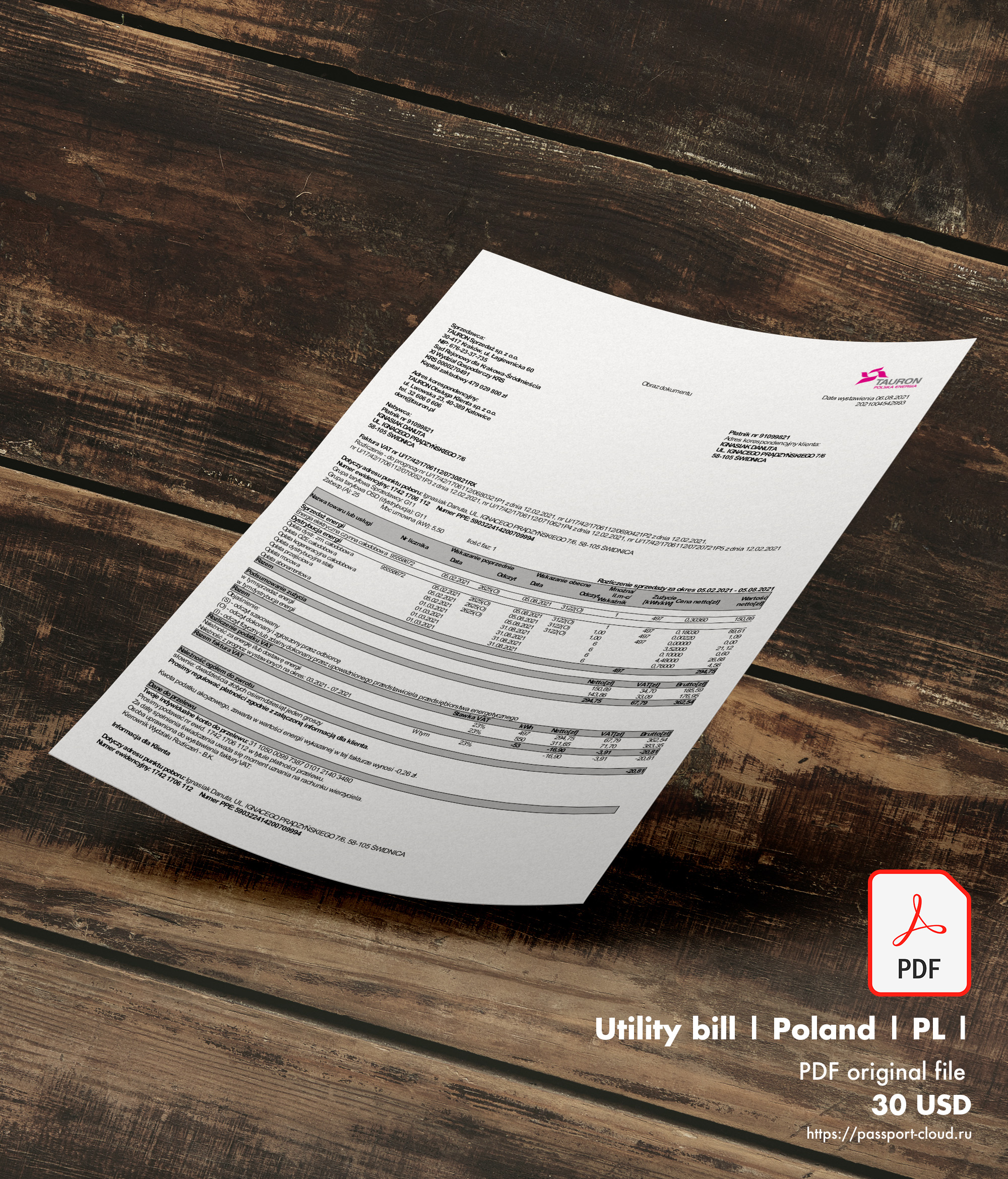 Utility bill  | Tauron | Poland-0