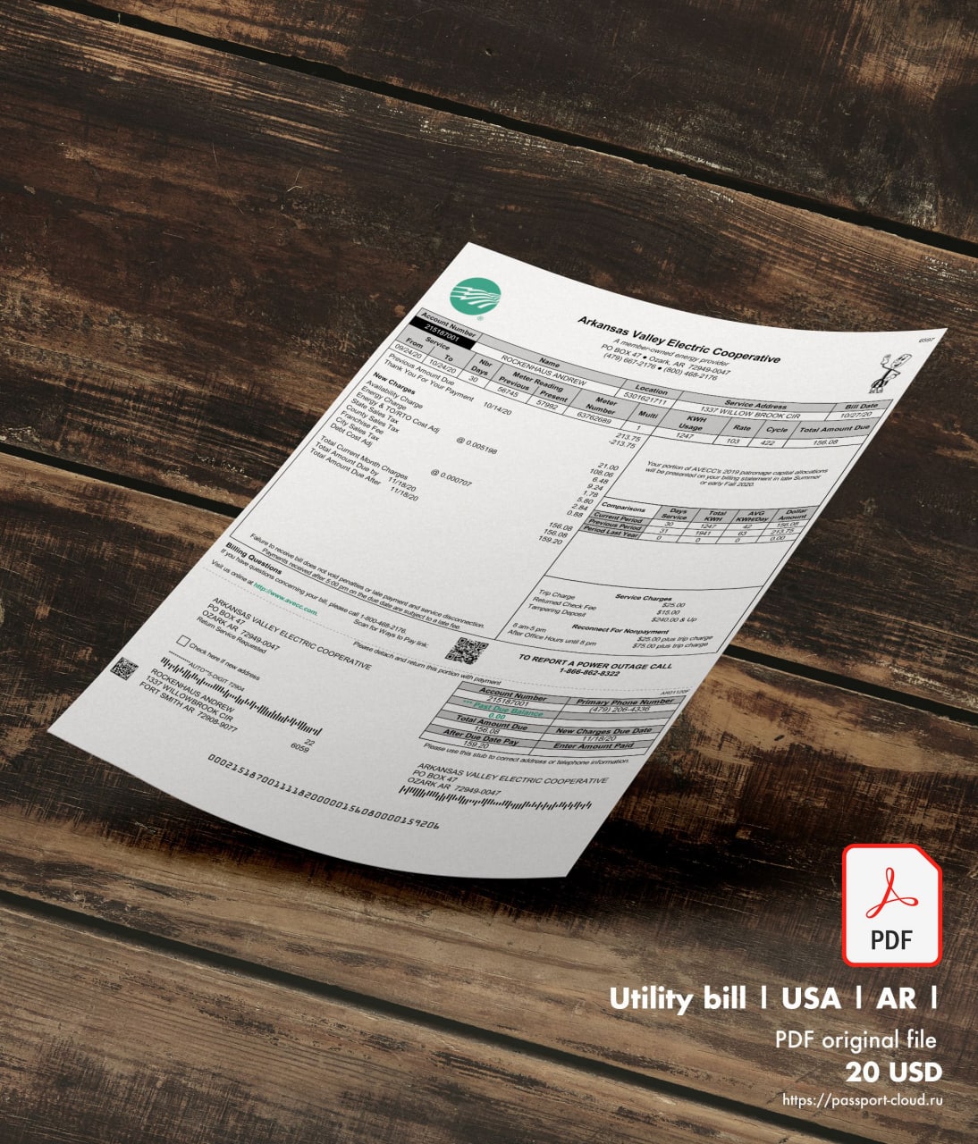 Utility bill | AVECC | USA | AR-0