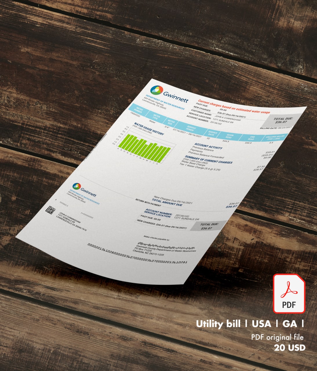 Utility bill |  Gwinnett | USA | GA-0
