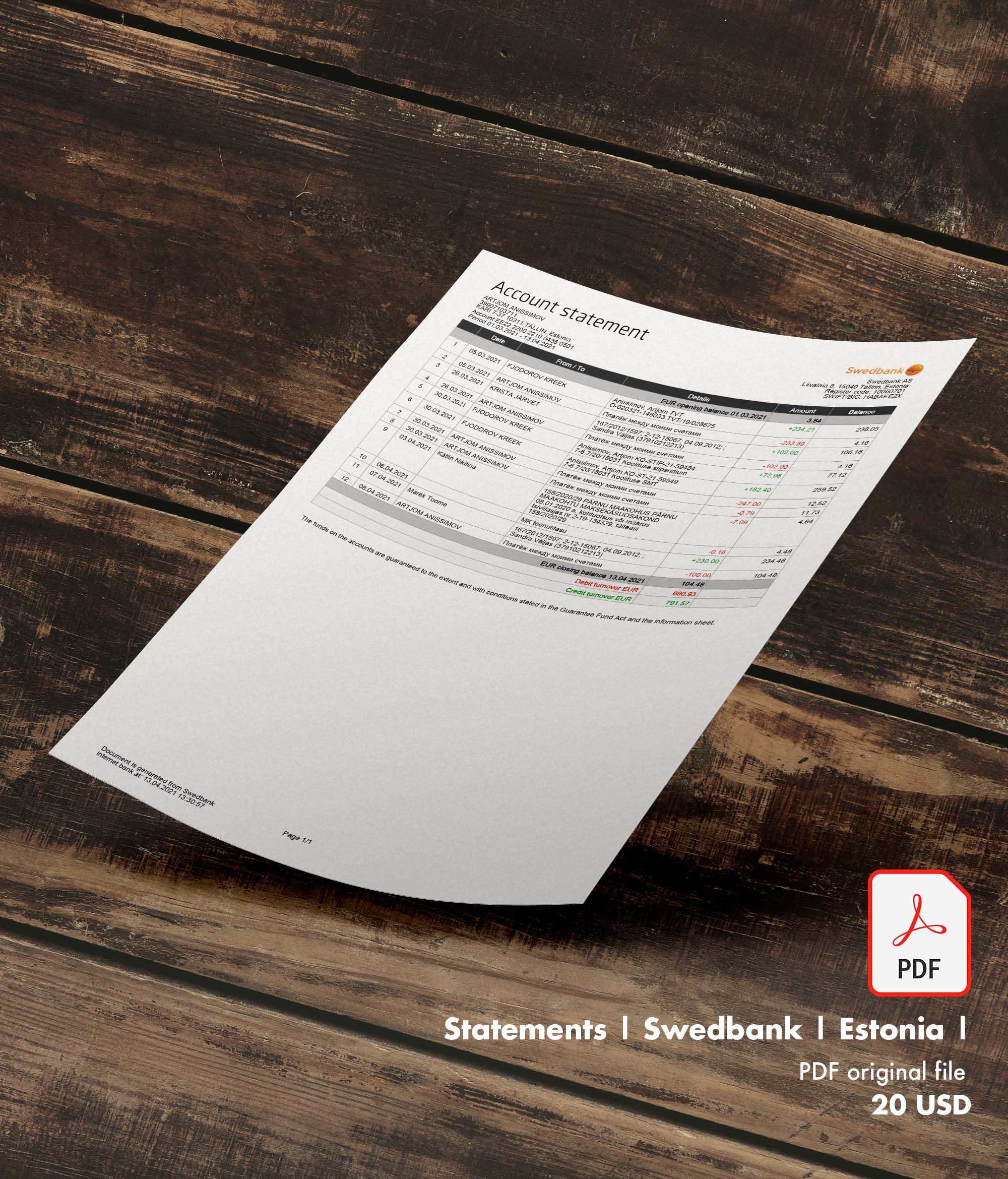 Statement | Swedbank | Estonia |-0